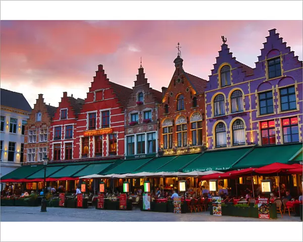 Old Guild houses in the Market Square or Markt, Bruges, Belgium
