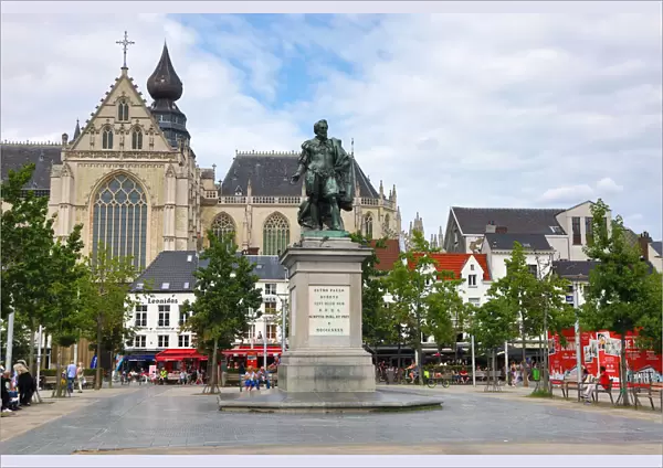 Statue of Peter Paul Rubens in Groenplaats, Antwerp, Belgium