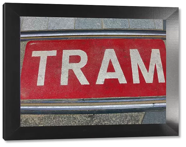 Red Tram sign, Antwerp, Belgium