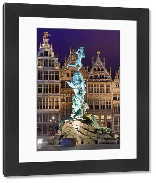 The Brabo Fountain in the Grote Markt in Antwerp, Belgium