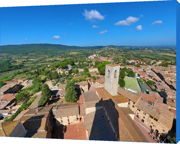 View from the Torre Grossa over the rooftops of San Gimignano and the Tuscan countryside