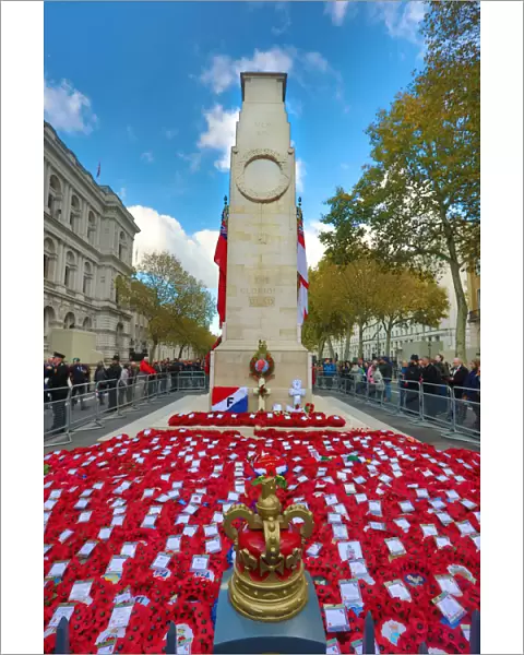 Poppy Wreaths at the Cenotaph, Remembrance Sunday, London