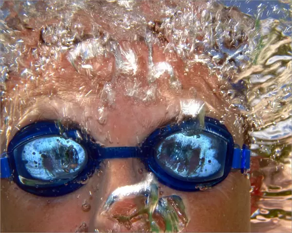 Swimmer wearing goggles