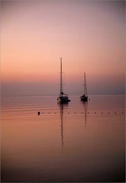 Boats at sunset in Croatia