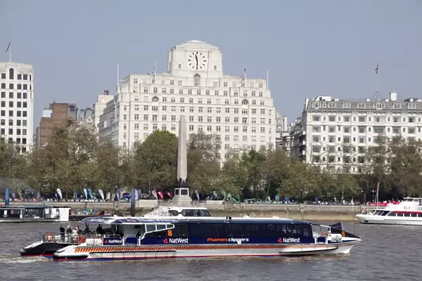 Tourist boat on the River Thames, London