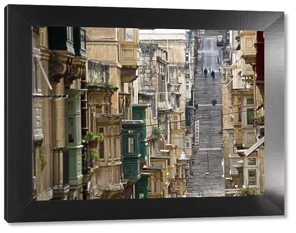 Street scene in Valletta, Malta