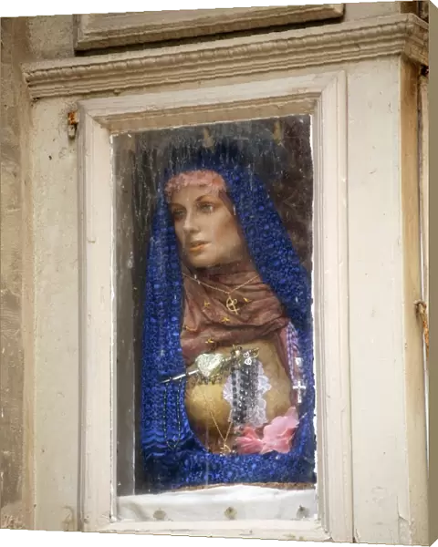 Statue of the Virgin Mary, shrine in Valletta, Malta