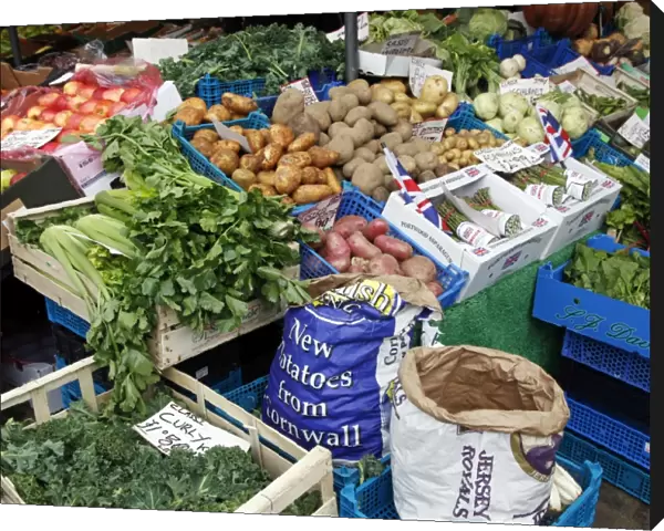 Vegetables for sale on a market stall