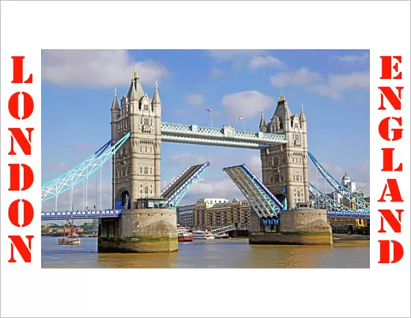 Tower Bridge raised and opening, London
