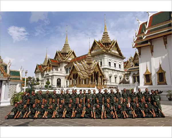 Thai Army group photo at the Grand Palace Complex, Wat Phra Kaew, Bangkok