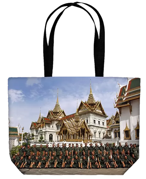 Thai Army group photo at the Grand Palace Complex, Wat Phra Kaew, Bangkok