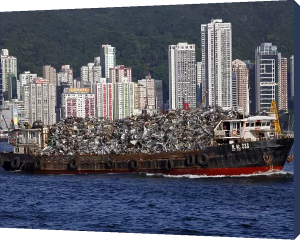 Ship in Victoria Harbour, Hong Kong, China