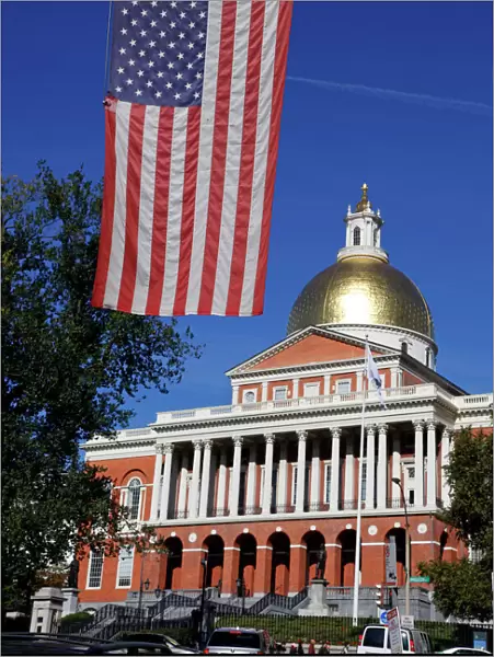 Massachusetts State House with gold dome, Boston