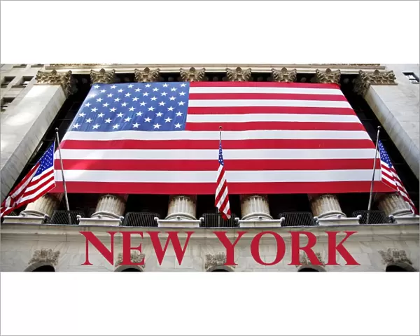 Souvenir of New York, Stars and Stripes American Flag on Stock Exchange, Wall Street, America