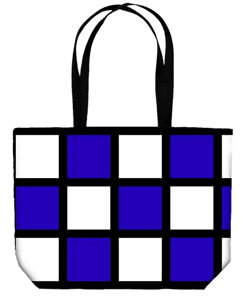 Creative checked pattern of blue and white squares and black boxes background design