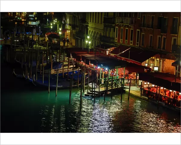 Night scene on the Grand Canal in Venice, Italy