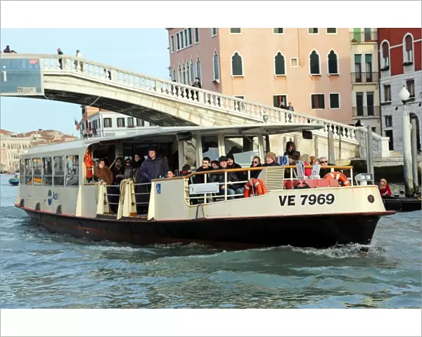 Vaporetto ferry boat on the Grand Canal in Venice, Italy