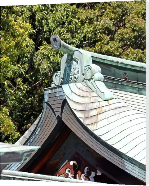 Roof of the Meiji Shrine in Yoyogi Park in Harajuku, Tokyo, Japan