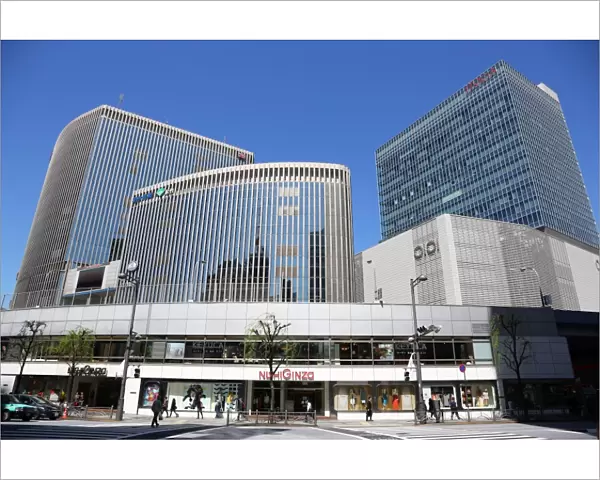 View of architecture and buildings in Ginza, Tokyo, Japan