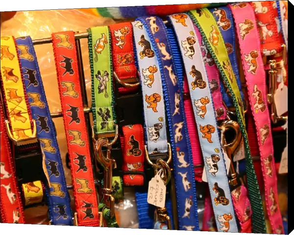 Dog leads on sale at the London Pet Show 2013