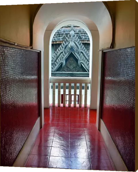 Hallway, arch and archway in Wat Ratchanatdaram Temple, Bangkok, Thailand