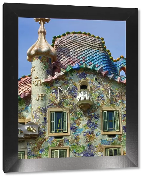 Casa Batllo house designed by Gaudi in Barcelona, Spain