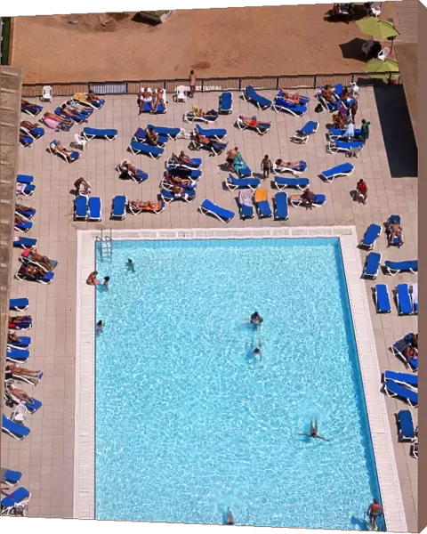 Aerial view of swimming pool, Barcelona, Spain
