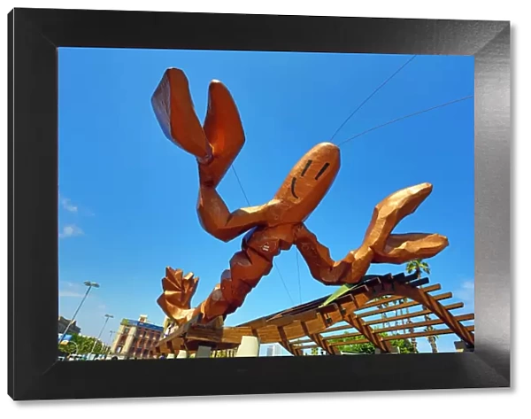 Giant lobster statue on the waterfront, Barcelona, Spain