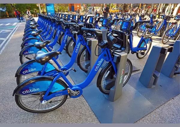 Citibike bicycle hire bicycles, New York, America