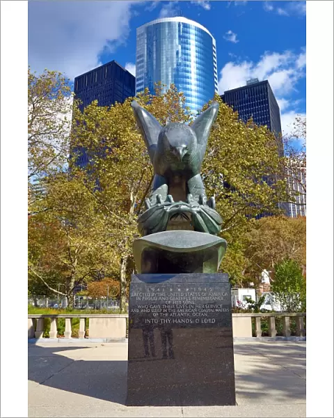 East Coast Memorial eagle statue in Battery Park, New York. America