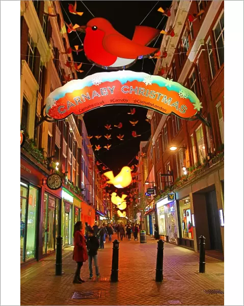 Regent Street and Carnaby Street Christmas Lights switched on, London, England