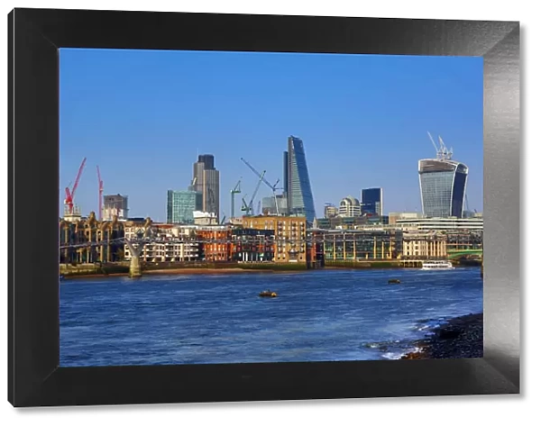 River Thames and the City of London skyline in London, England