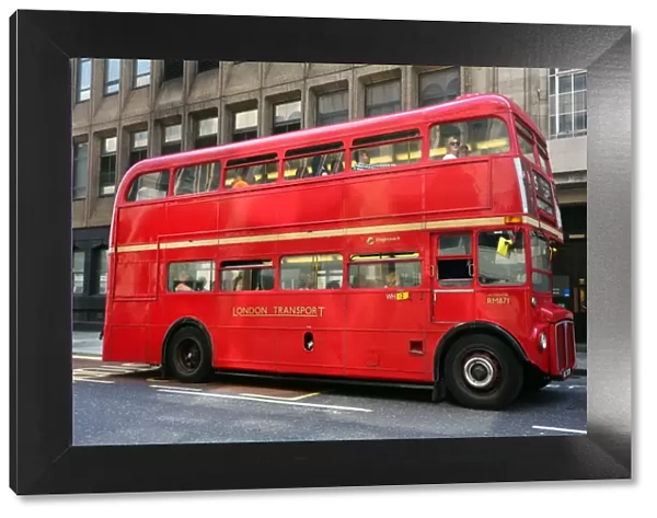 Red double decker Routemaster bus, London, England