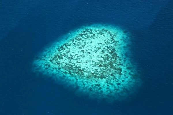 Aerial view of a heart shaped island, Republic of Palau, Micronesia, Pacific Ocean