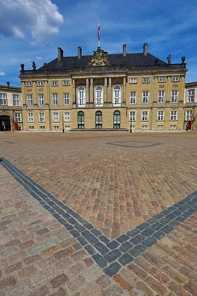 The Amalienborg Palace in Amalienborg Sqaure in Copenhagen, Denmark