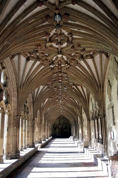 Arches of Cloisters of Canterbury Cathedral, Canterbury, Kent, England