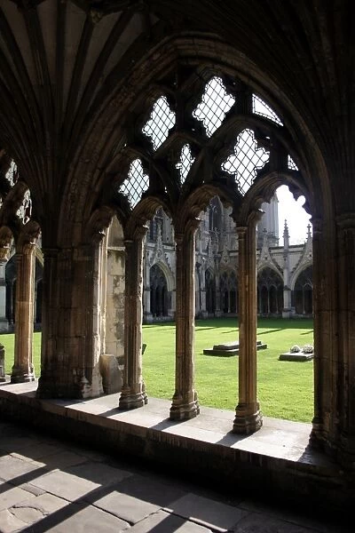 Arches of Cloisters of Canterbury Cathedral, Canterbury, Kent, England