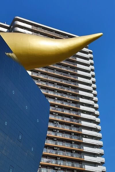 Asahi Beer Headquarters with a gold flame, Asakusa, Tokyo, Japan