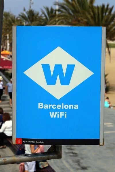 Barcelona WiFi sign, Barcelona, Spain