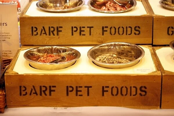 Barf pet foods pet food stall at the London Pet Show 2012