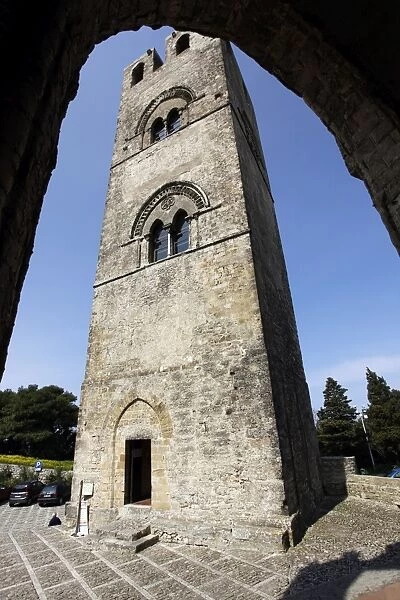 The Bell Tower of the Cathedral Church in Erice, Sicily, Italy