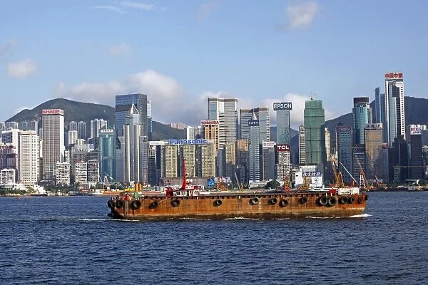 Boat in Victoria Harbour, Hong Kong, China
