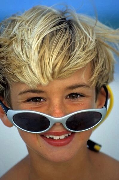 Boy wearing sunglasses