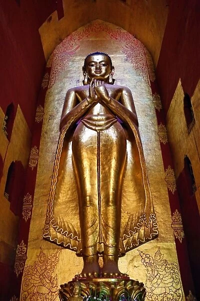 Buddha statue in Ananda Pagoda Temple in Old Bagan, Bagan, Myanmar (Burma)