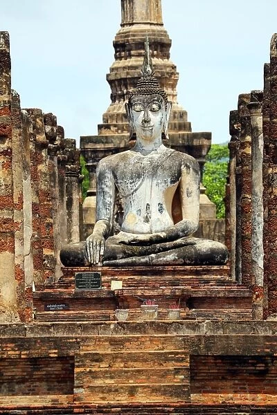 Buddha statue, Wat Mahathat temple, Sukhotai, Thailand