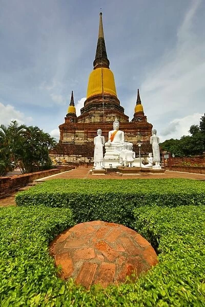 Buddha statues and chedi at Wat Yai Chaimongkol Temple, Ayutthaya, Thailand