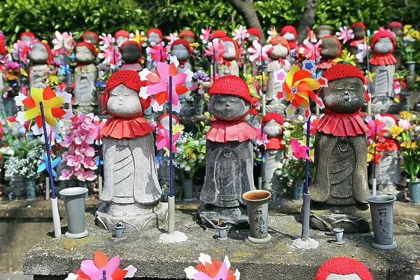 Buddhist Jizo Statues at the Zozoji Temple, Tokyo, Japan