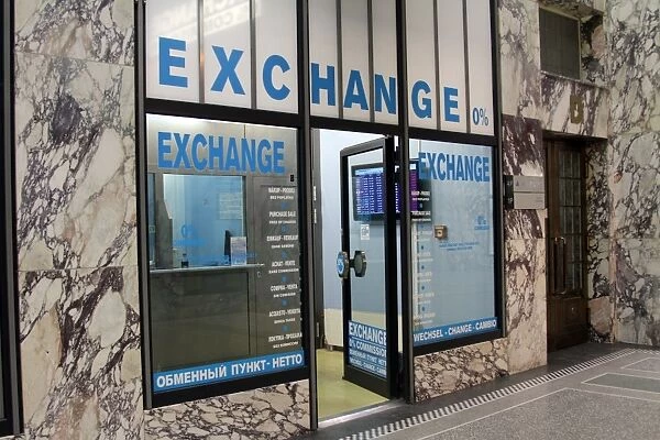 Bureau de Change 0% commission money exchange shop in Prague, Czech Republic