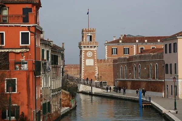 Canal and tower in Venice, Italy