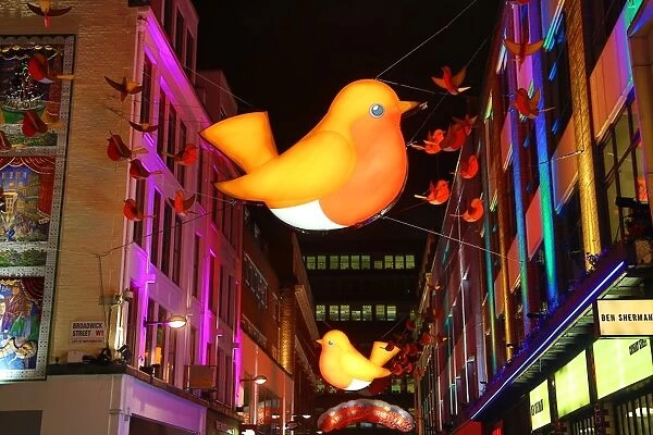 Carnaby Street Christmas Lights switched on, London, England